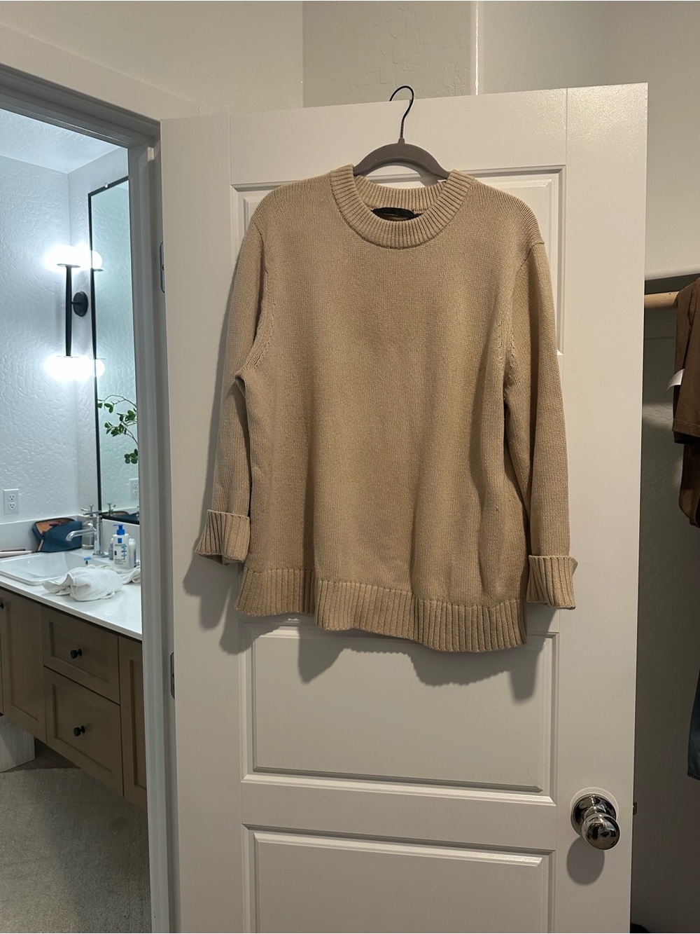 Jenni Kayne Beige Crewneck Sweater